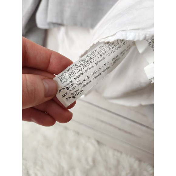 Zara Trafaluc Womens Cropped Sweater Gray White Long Sleeve Mock Neck‎ Layered M - Picture 6 of 6